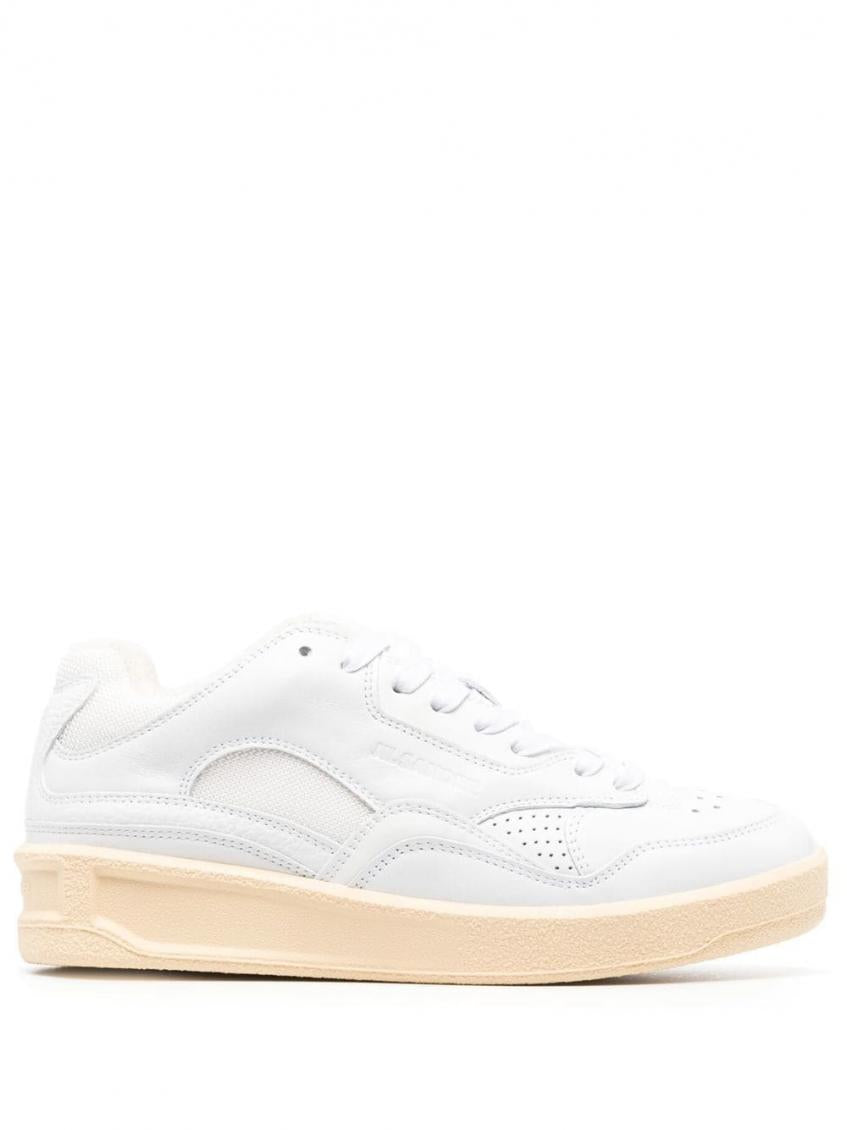White Basket Low-top Leather Sneakers 2