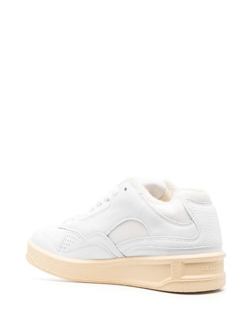 White Basket Low-top Leather Sneakers 3