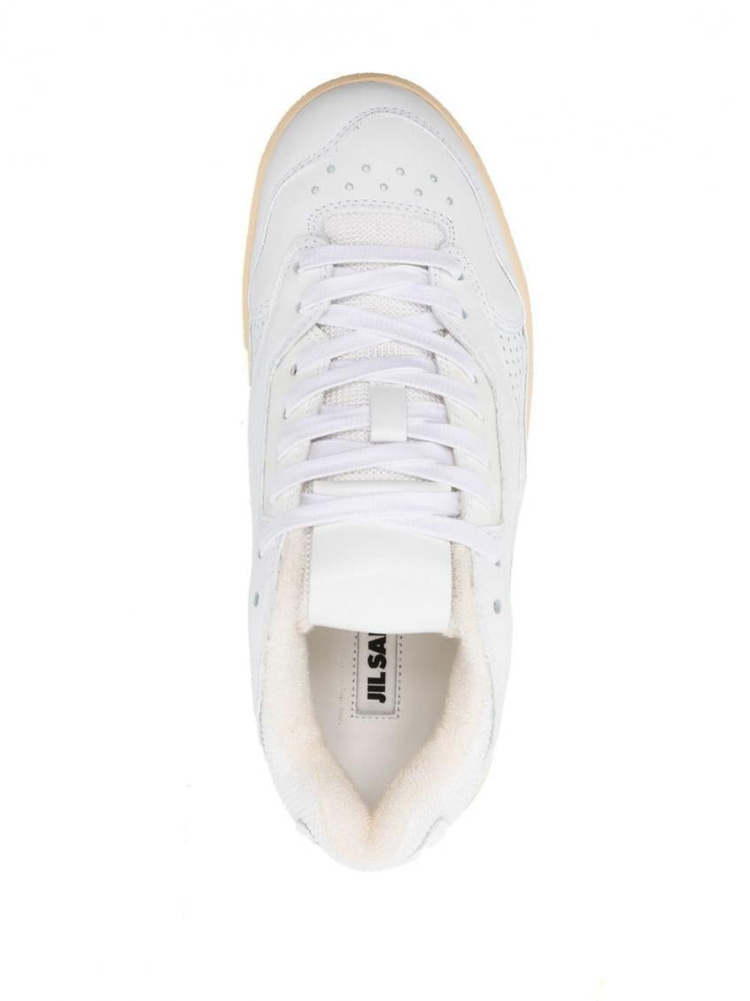 White Basket Low-top Leather Sneakers 4