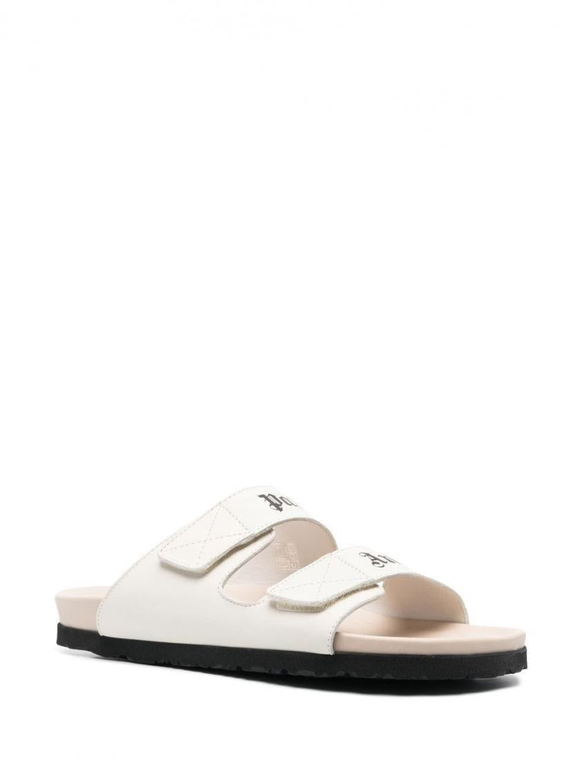 White Logo Sandals 3