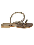 Golden Jewel Leather Sandals 1