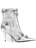 Silver Silver Leather Boots 1