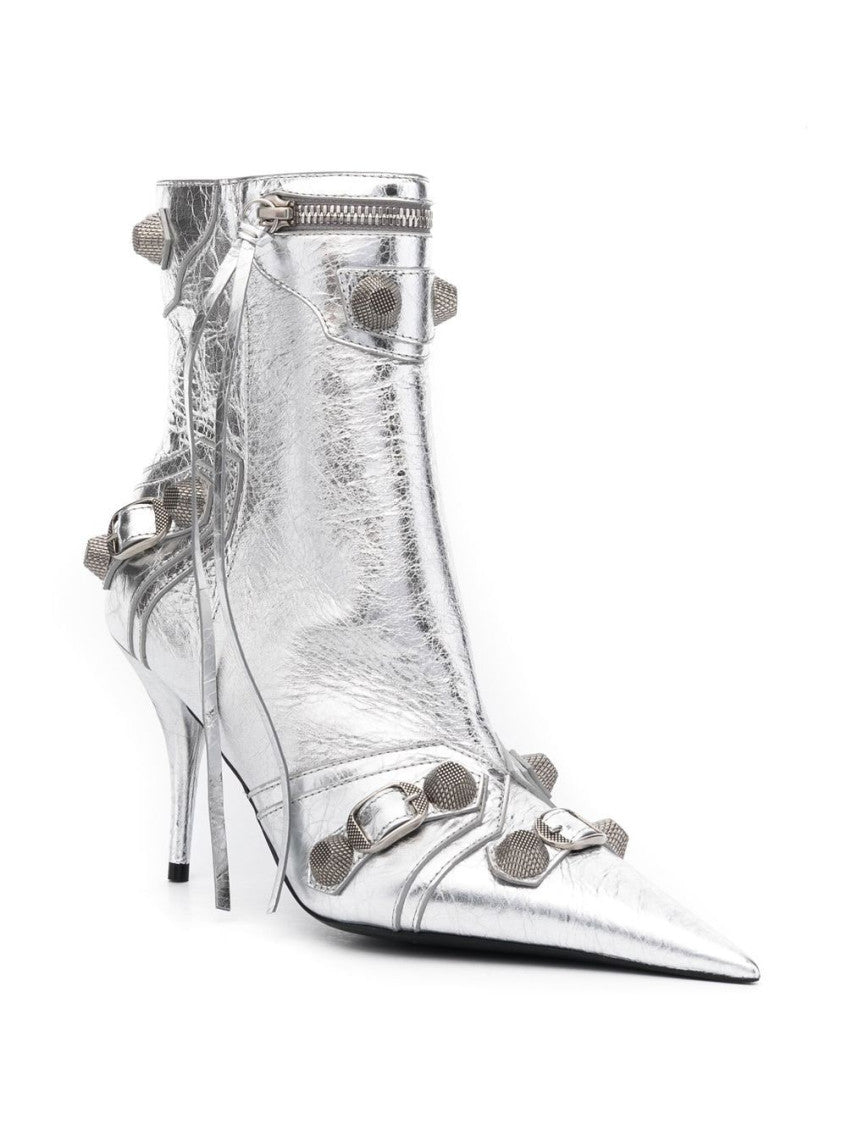 Silver Silver Leather Boots 2