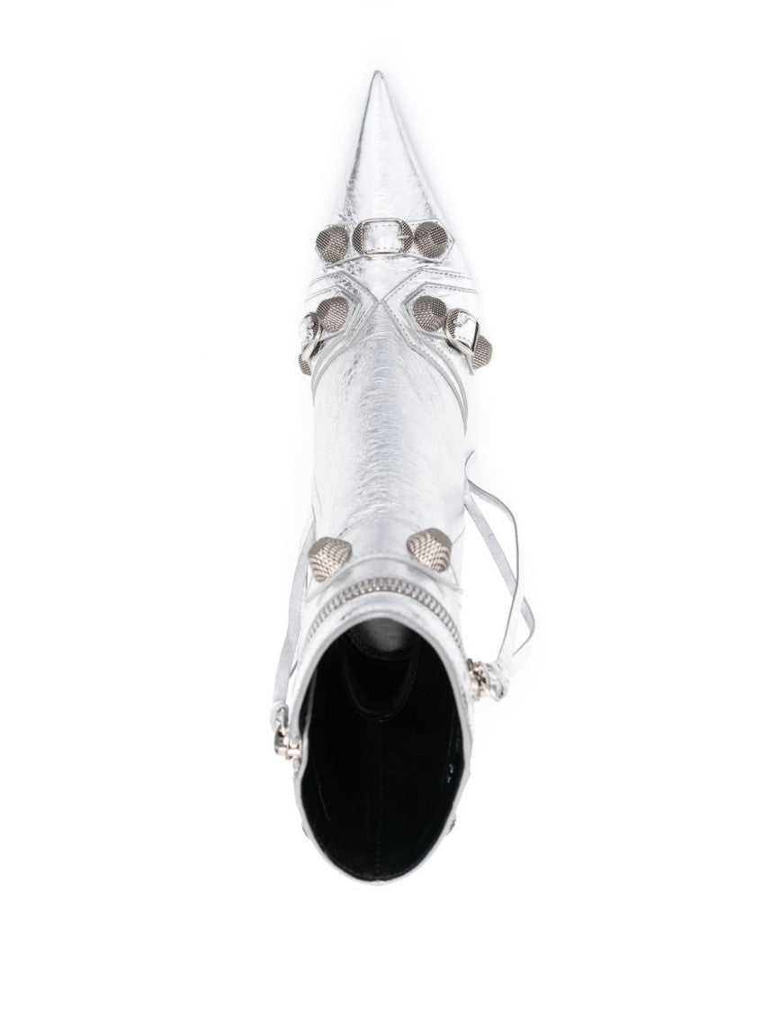 Silver Silver Leather Boots 3