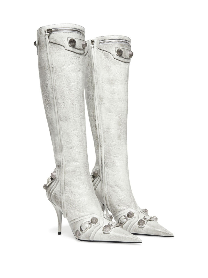 White Leather Boots 7