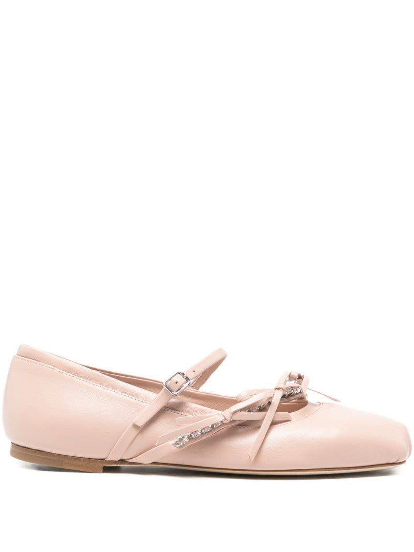 Pink Leather Ballet Flats 1