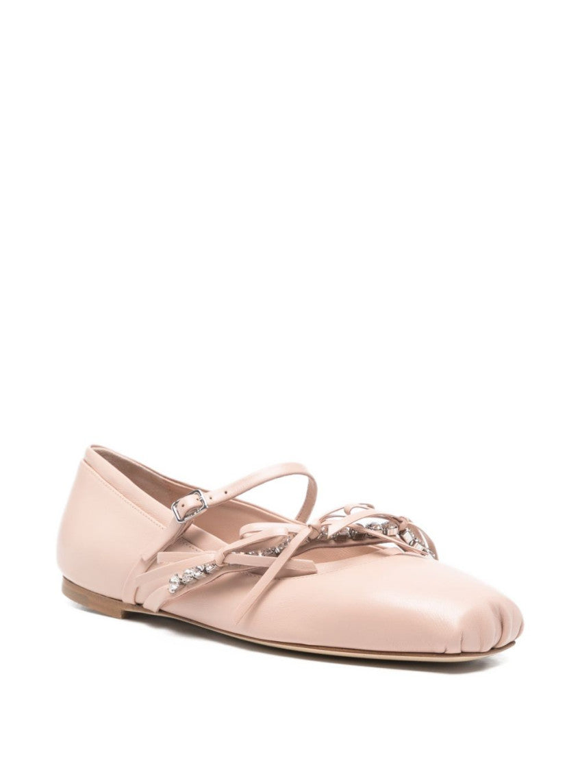 Pink Leather Ballet Flats 2
