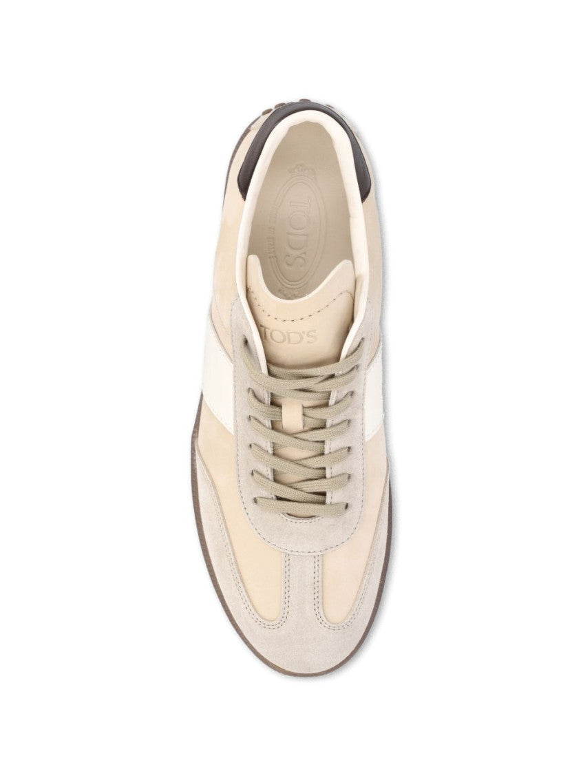 Beige Leather Sneakers 2