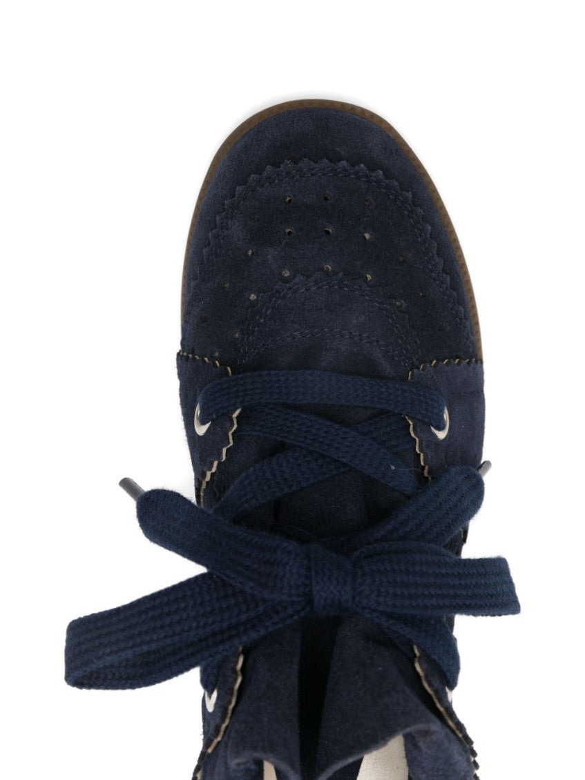 Navy Blue Lace-up Sneakers 3
