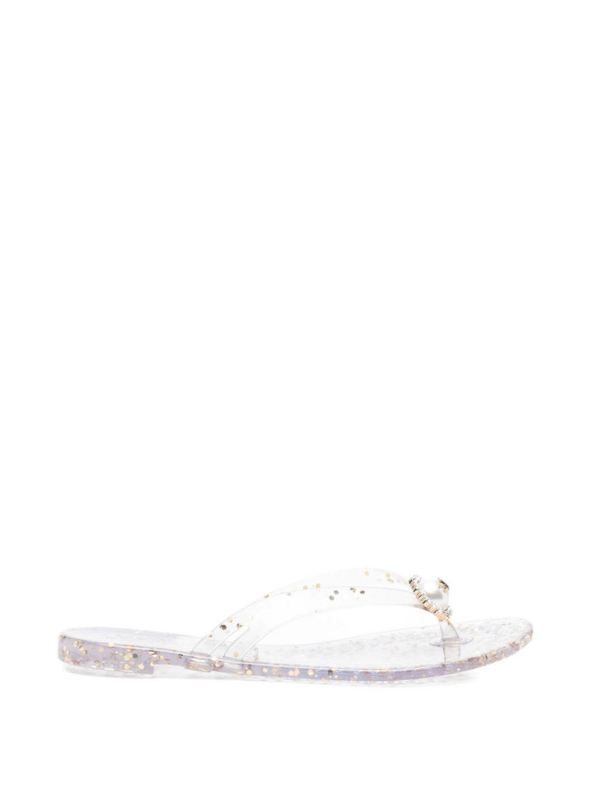 White Glitter Sandals 1