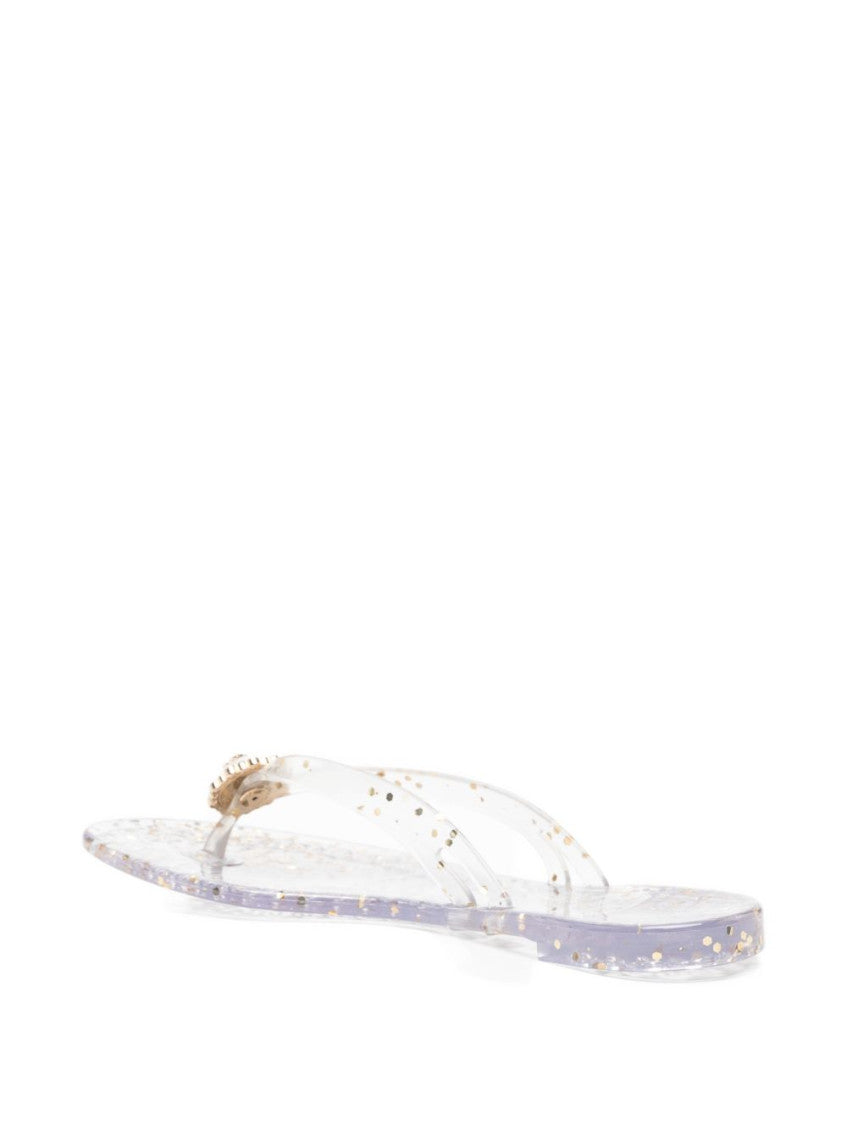White Glitter Sandals 2