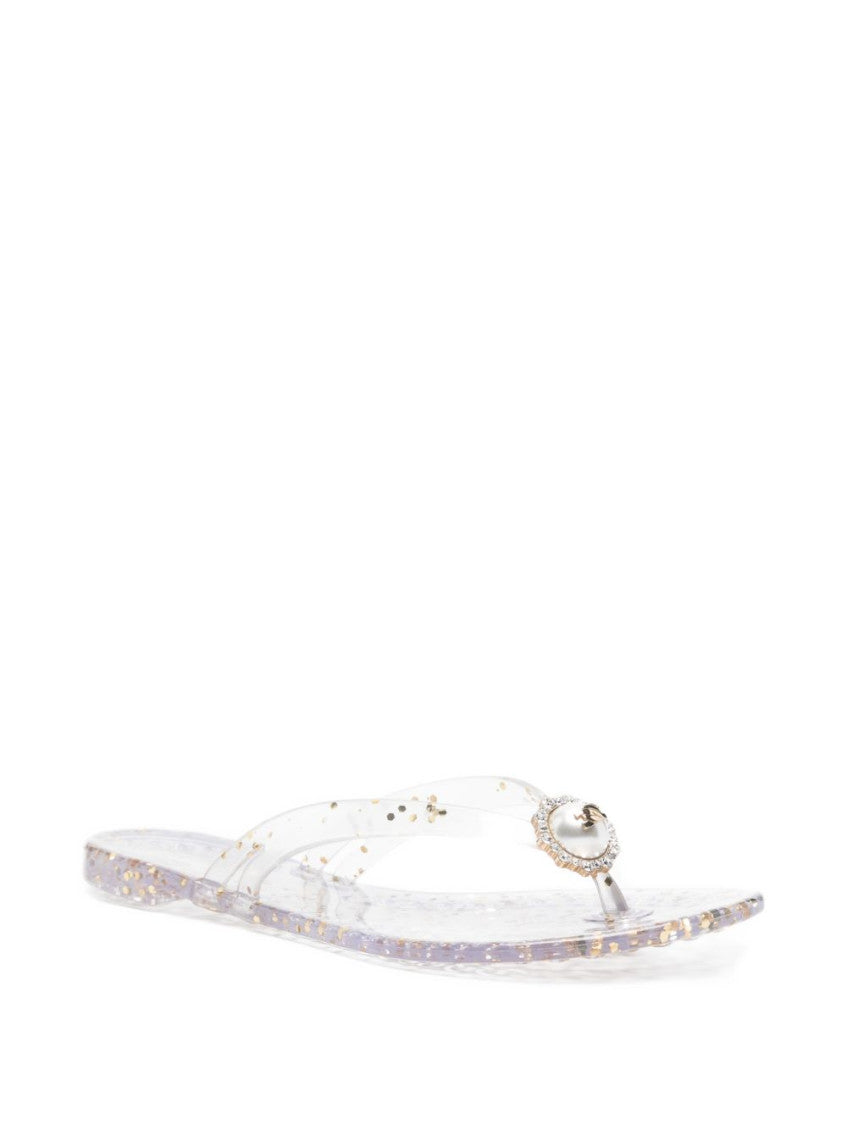 White Glitter Sandals 3