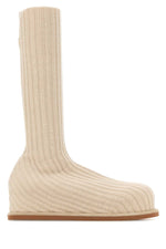 Beige Fabric Boots 1