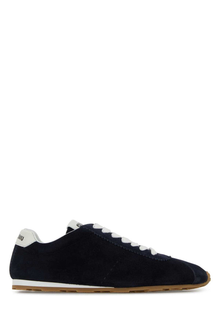 Navy Blue Lace Up Sneakers 1