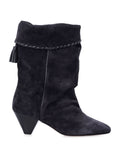 Black Suede Pointed Toe Boots 1