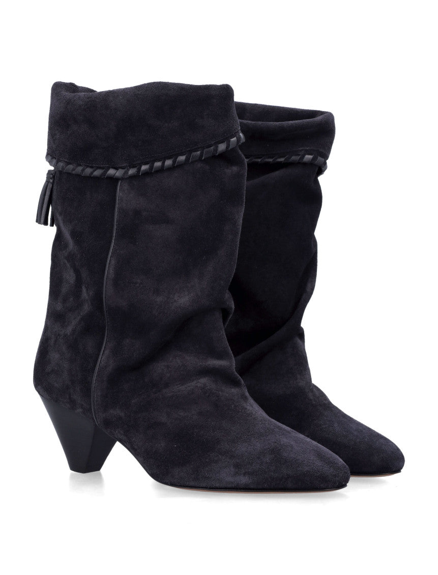 Black Suede Pointed Toe Boots 2