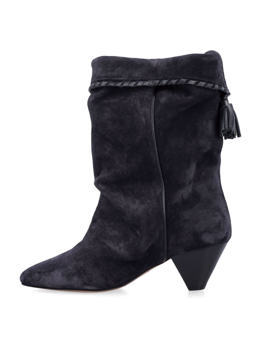 Black Suede Pointed Toe Boots 3