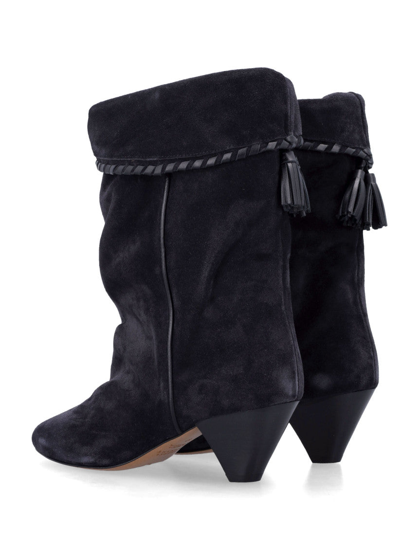Black Suede Pointed Toe Boots 4