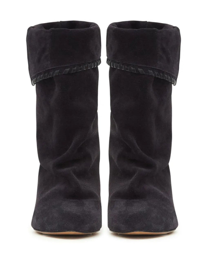 Black Suede Pointed Toe Boots 5