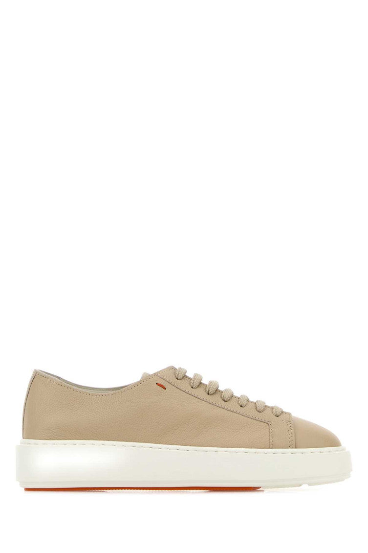 Beige Lace Up Sneakers 1