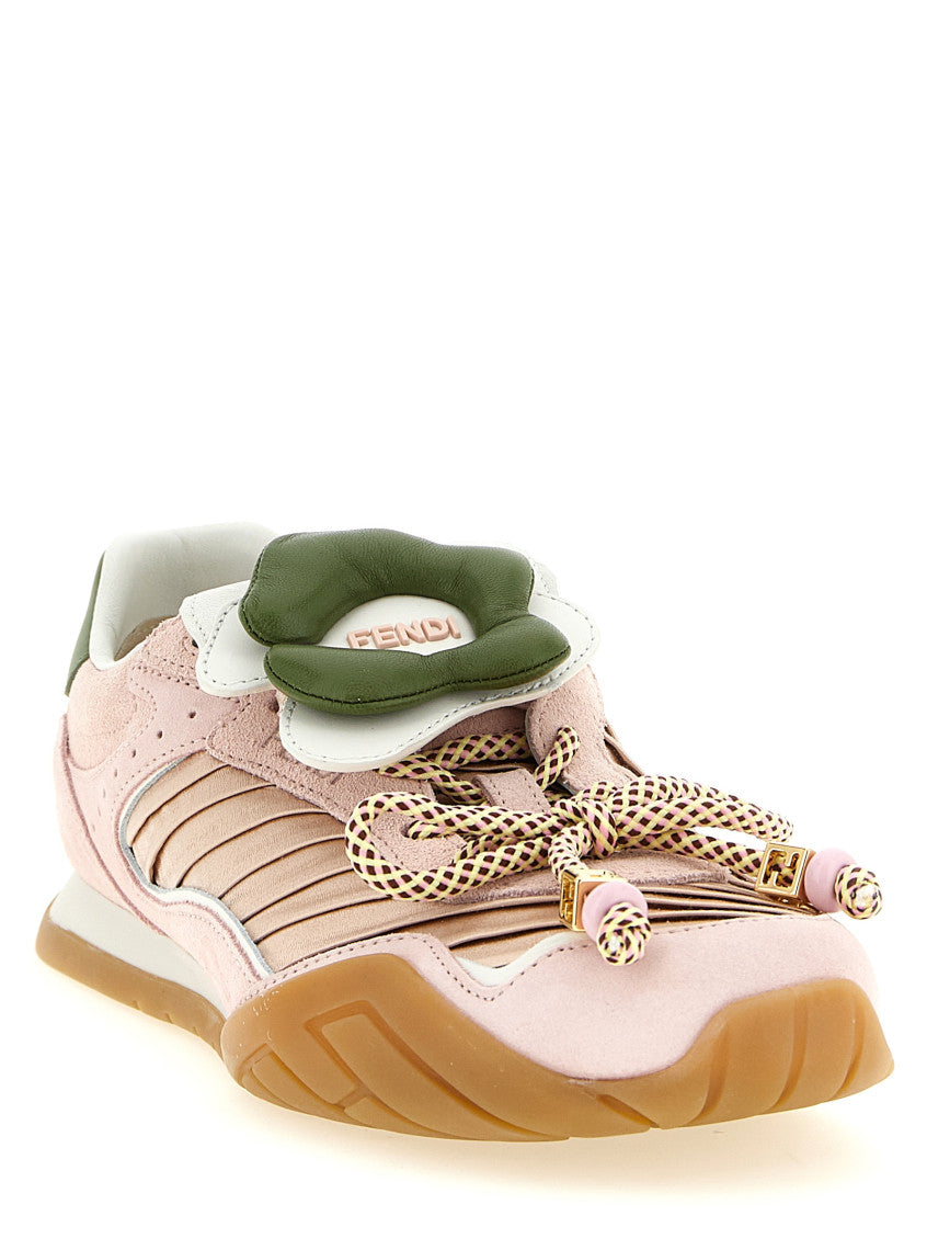 Pink Lace Up Sneakers 3