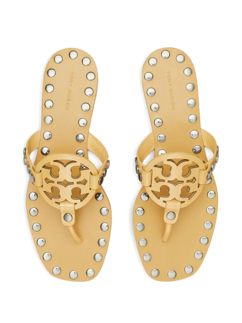 Beige Studded Sandals 5