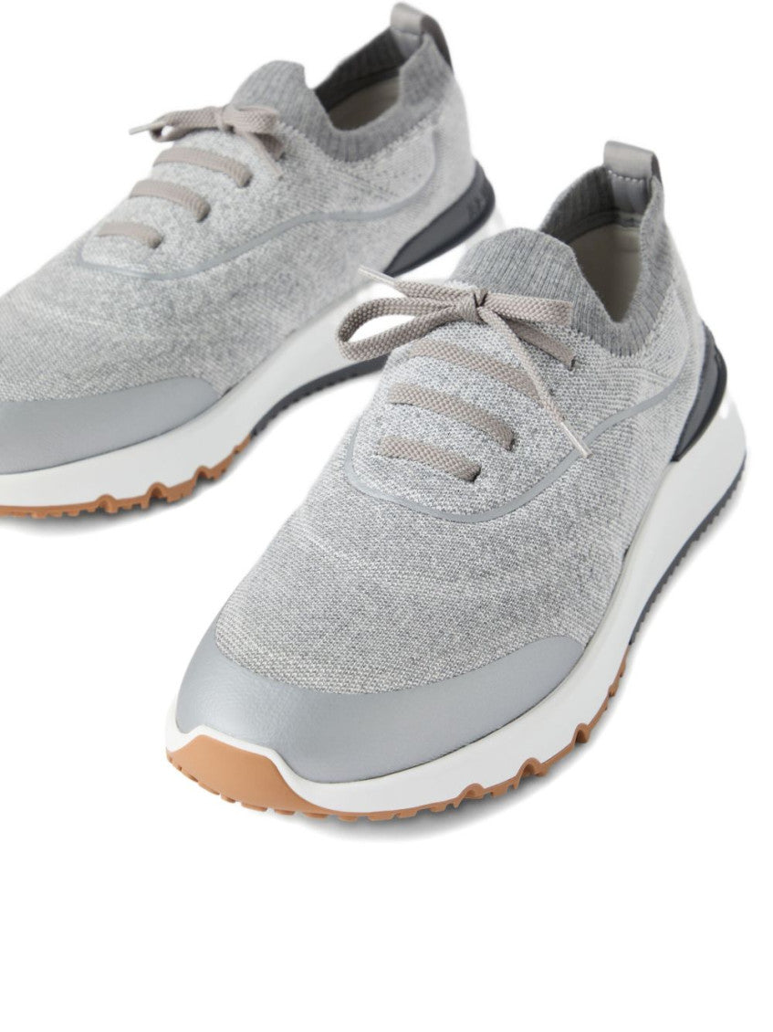 Grey Lace Up Sneakers 5