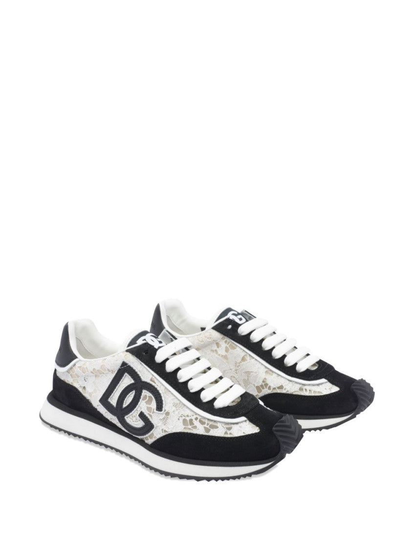 BlackWhite Logo Sneakers 4