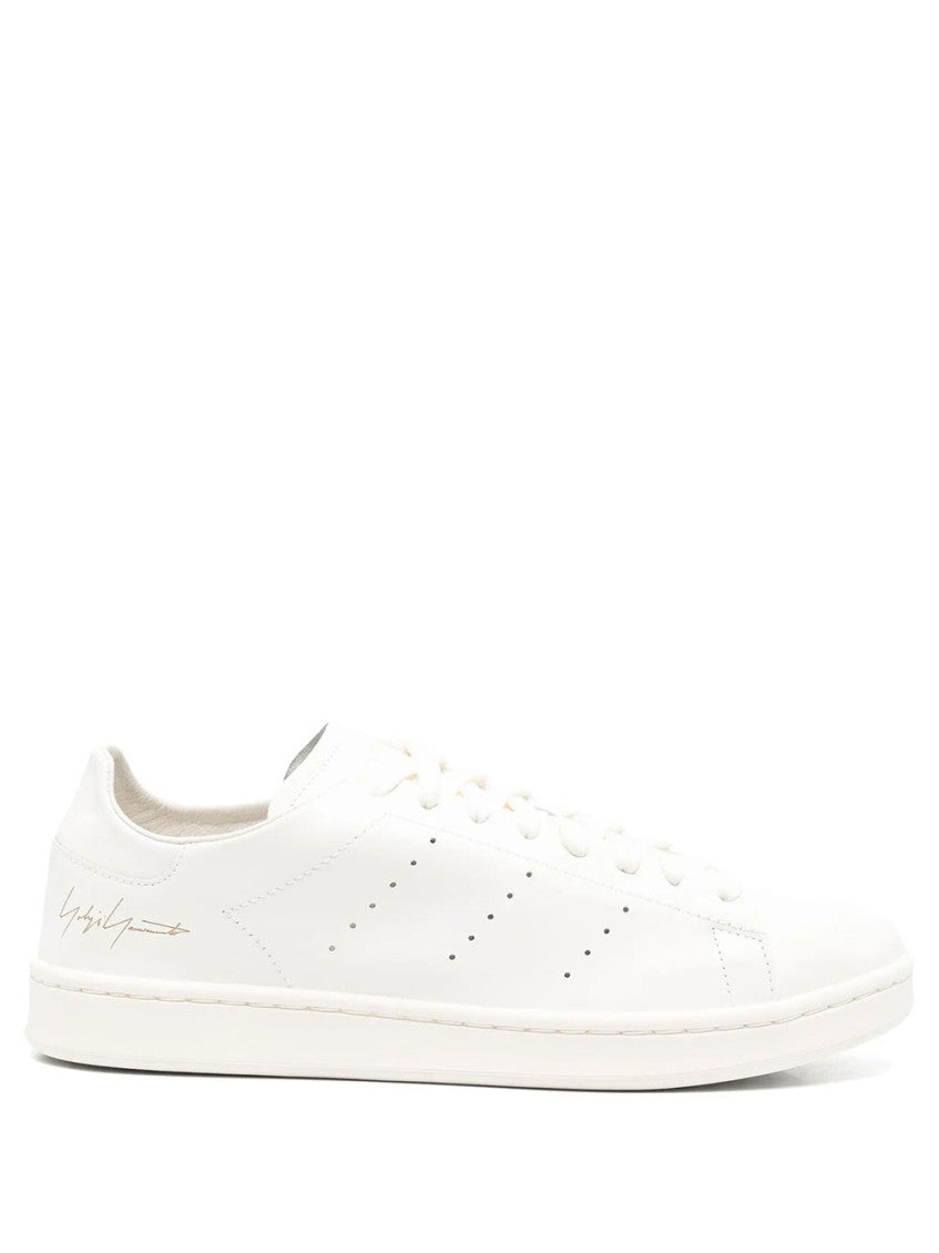White Logo Leather Sneakers 1