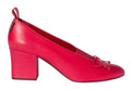 Red Leather Block Heels 1