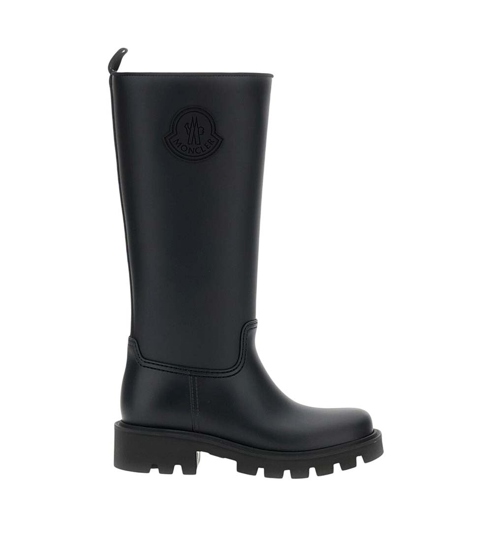 Black Logo High Rain Boots 1
