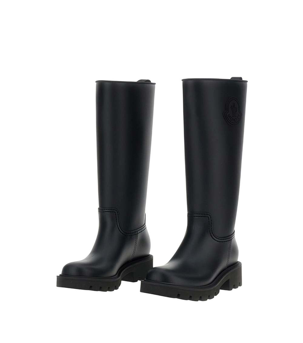 Black Logo High Rain Boots 2