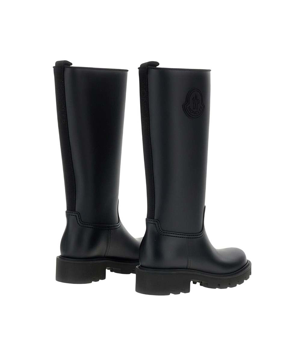 Black Logo High Rain Boots 3