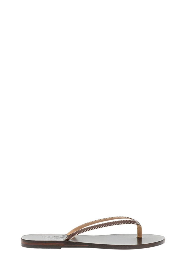 Brown Slip-on Flip Flops 1