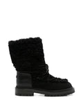 Black Textured Lace-up Boots 1