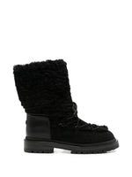 Black Textured Lace-up Boots 1