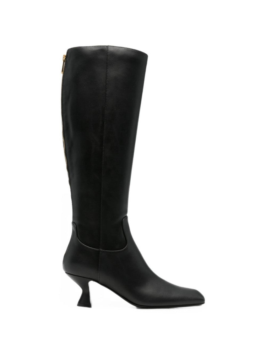 Black Leather Sculpt Boots 1