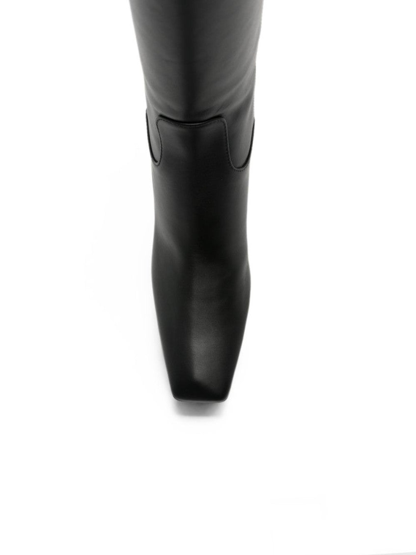 Black Leather Sculpt Boots 2