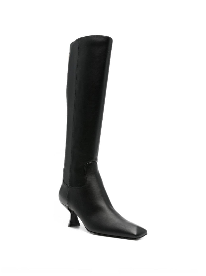 Black Leather Sculpt Boots 3