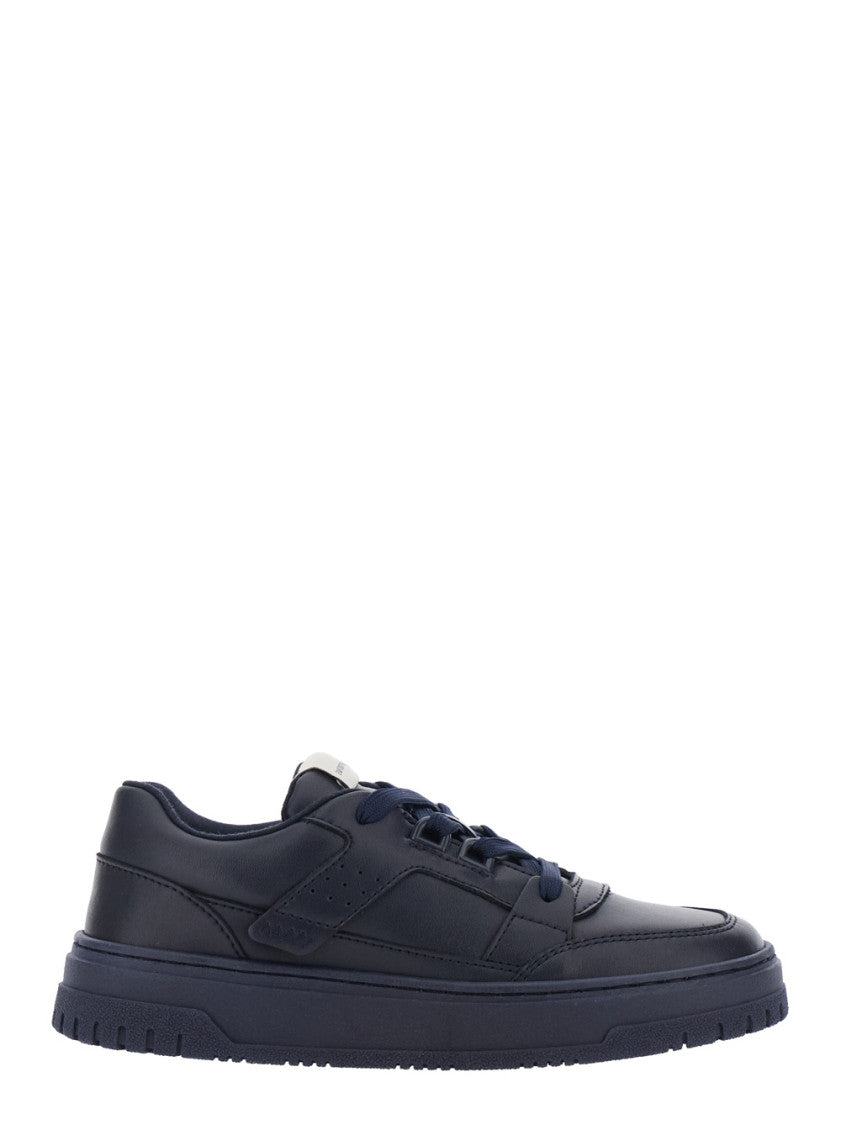 Boys Blue Leather Textured Sneakers 1