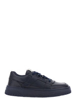 Boys Blue Leather Textured Sneakers 1
