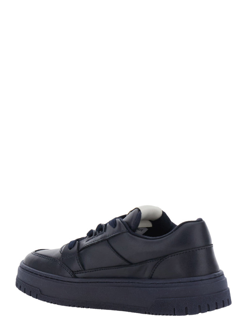 Boys Blue Leather Textured Sneakers 3
