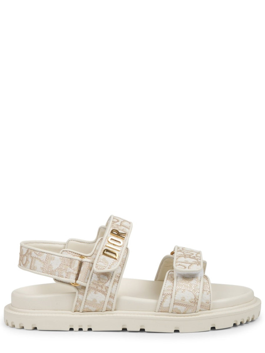 Beige  Logo Dioract Sandals 1