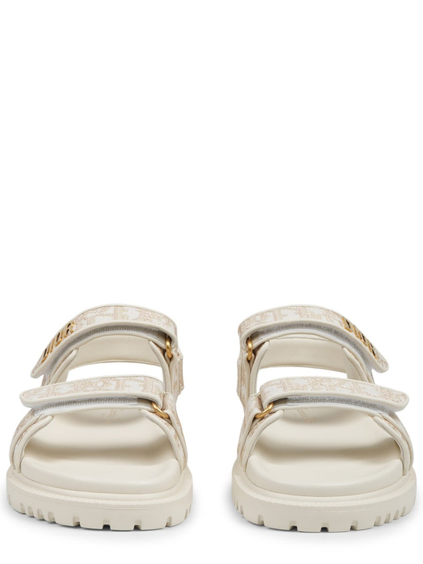 Beige  Logo Dioract Sandals 3