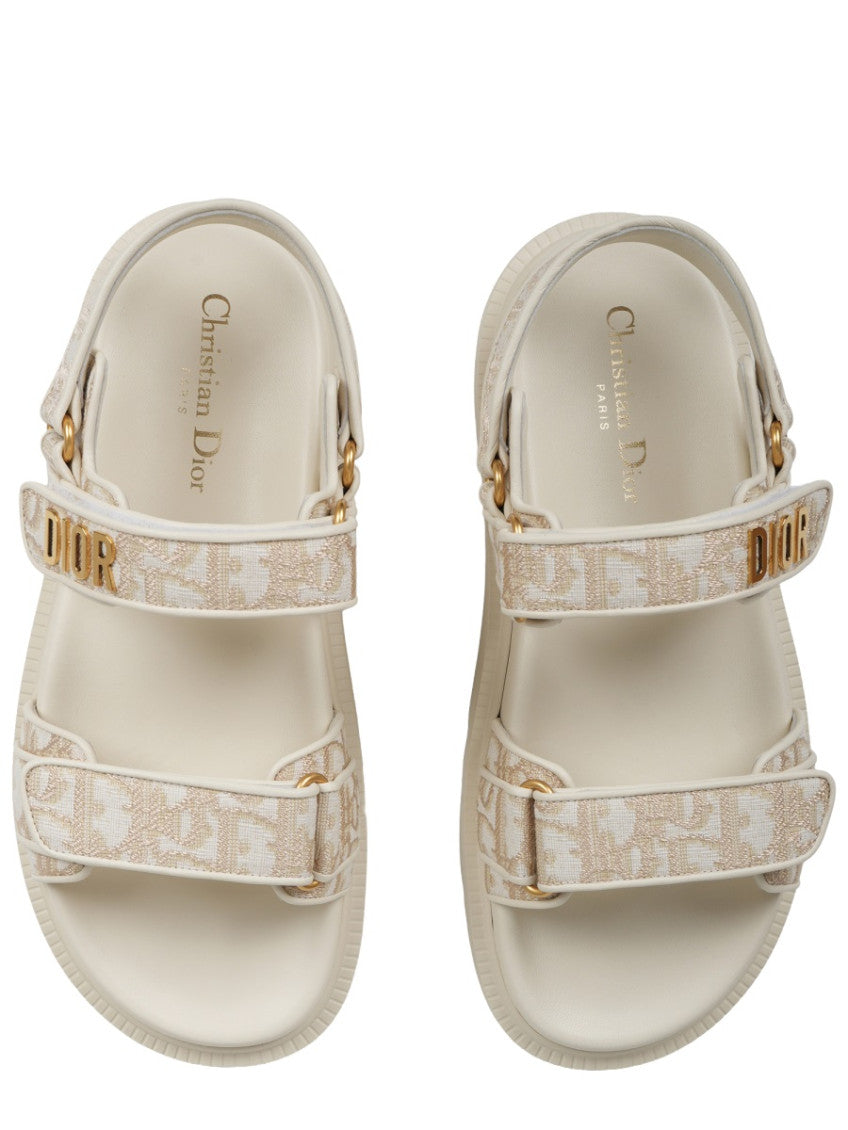 Beige  Logo Dioract Sandals 5
