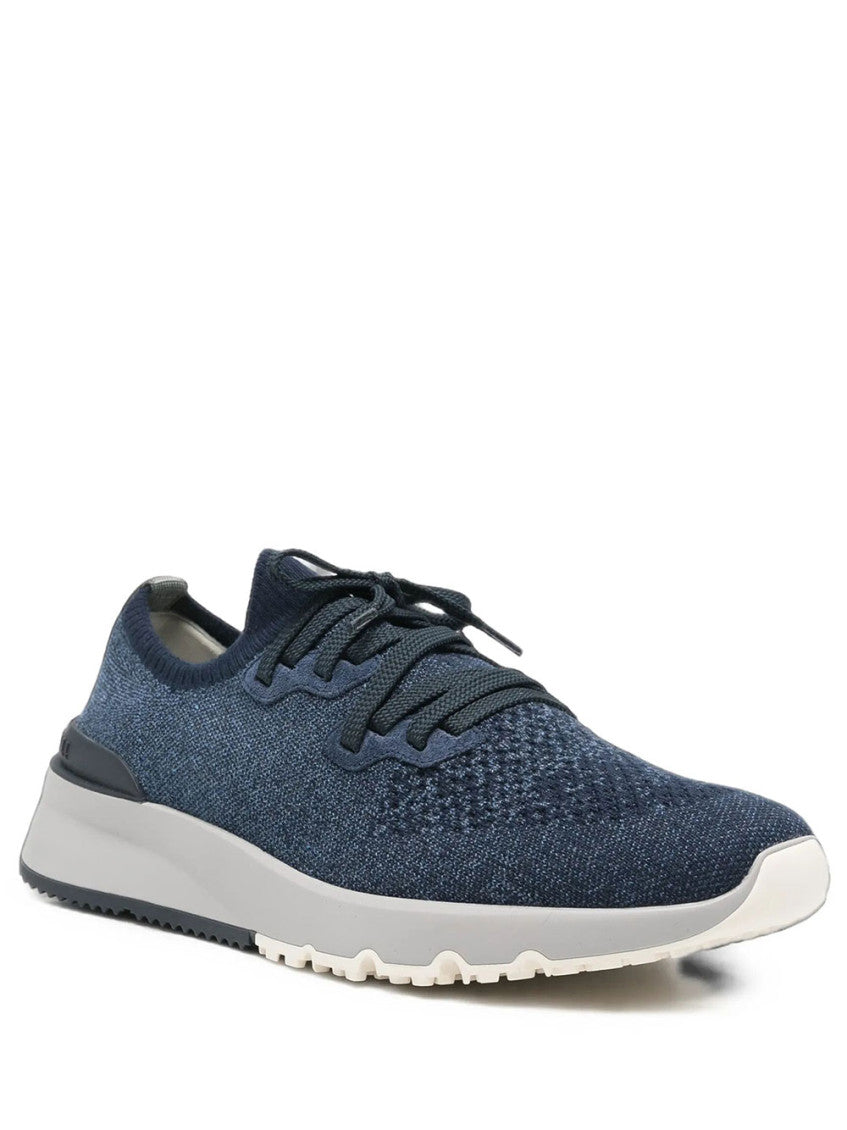 Navy Knit Runner Sneakers 2