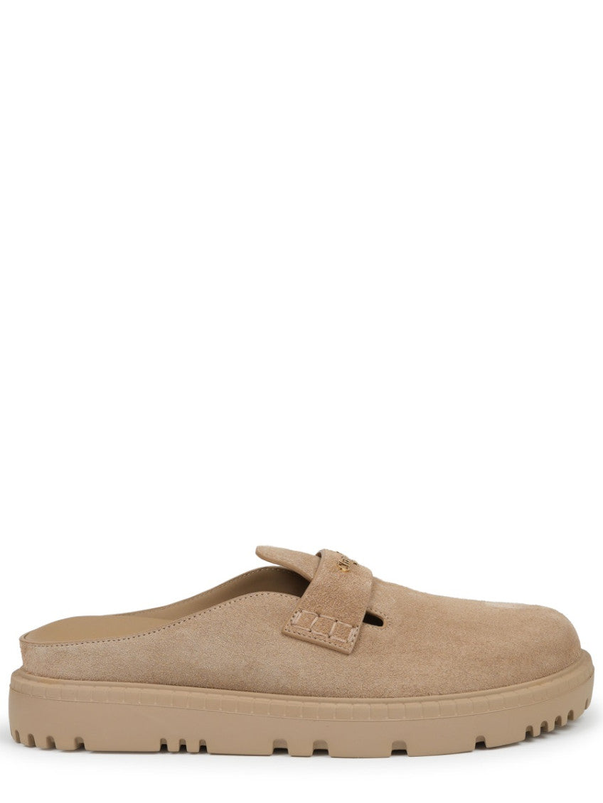 Beige Suede Mules 1