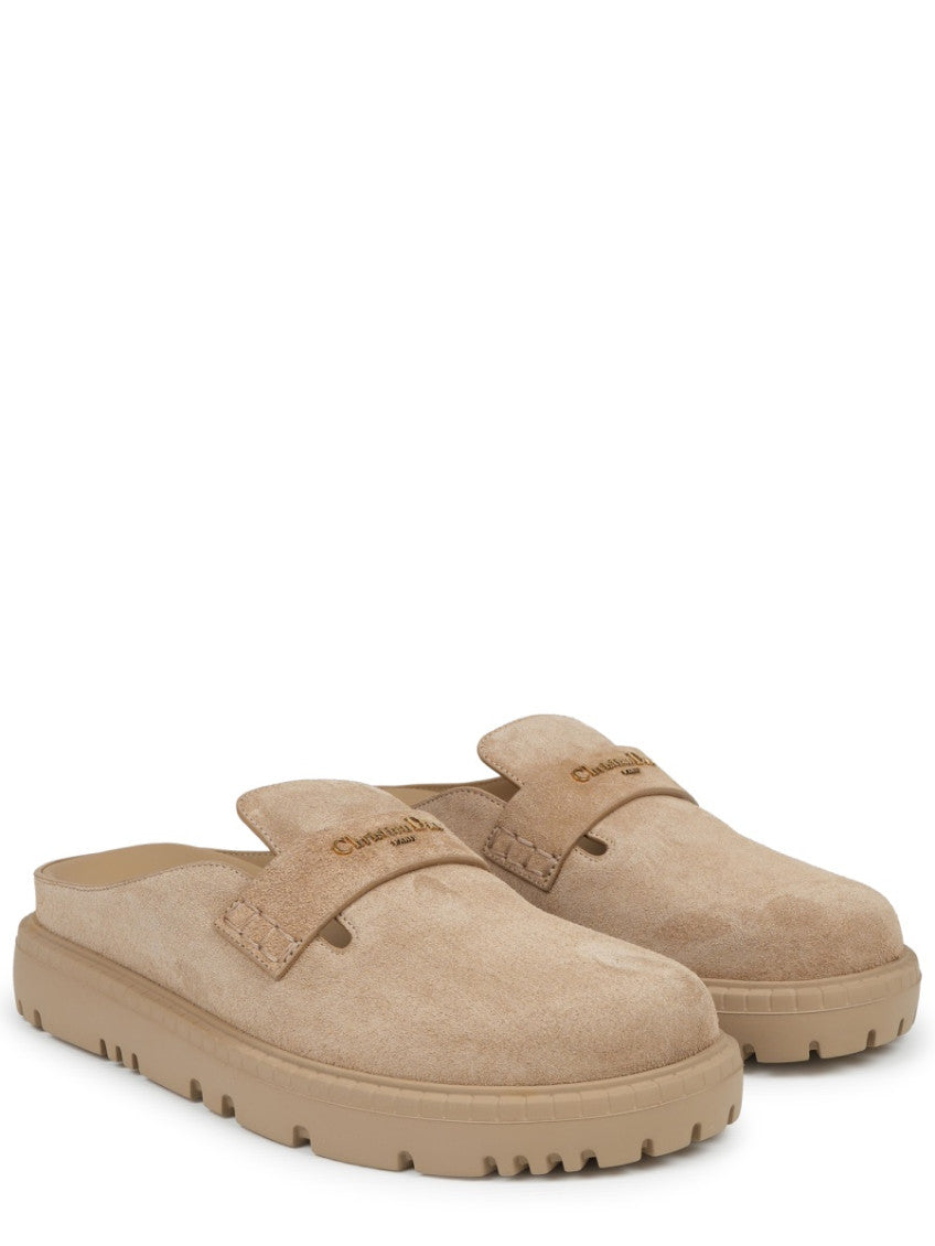 Beige Suede Mules 2