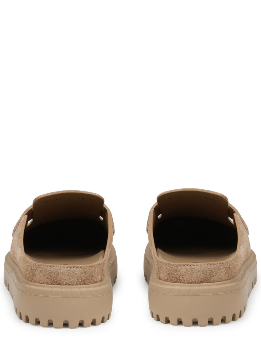 Beige Suede Mules 4