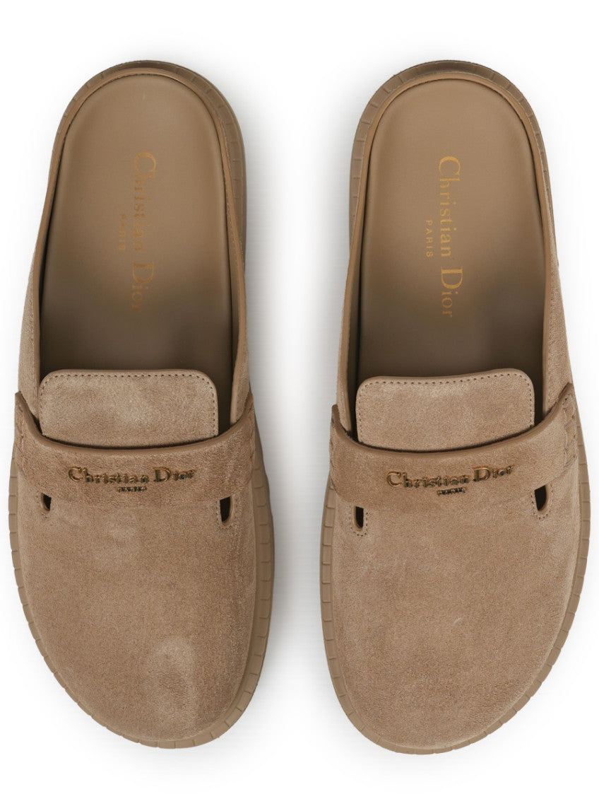Beige Suede Mules 5